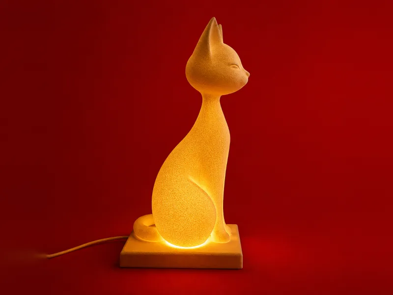 Lampa 3D cu pisică așezată | Lampă de noapte minimalistă cu pisică