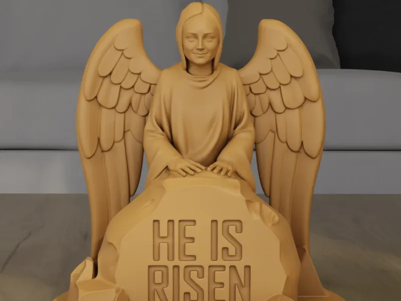 3D Print Angel He Is Risen Easter Statue STL File