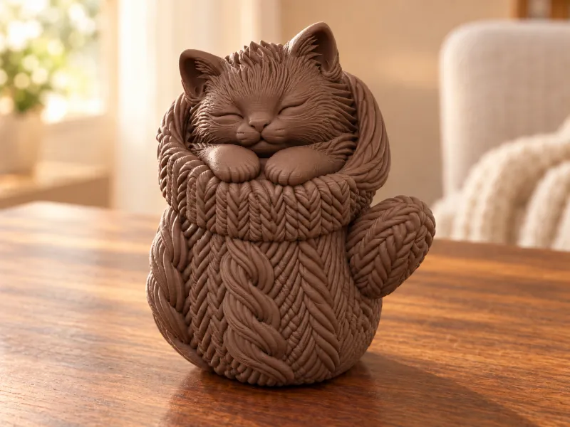 Gatinho em uma Luva de Tricô - Sem AMS