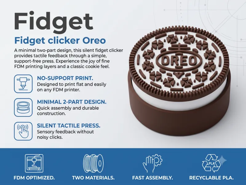 Oreo Cookie Silent Fidget Clicker