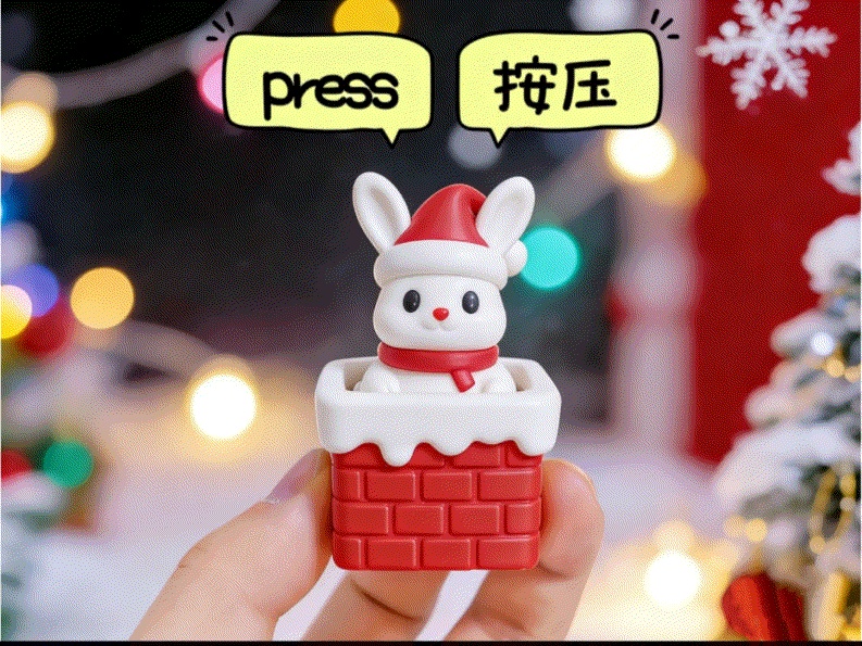 Christmas rabbit pressing toy圣诞兔按压玩具