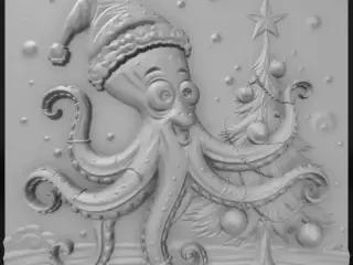 octopus near the Christmas tree