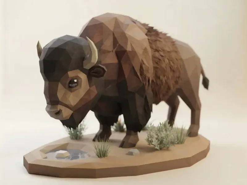 Low Poly Bison