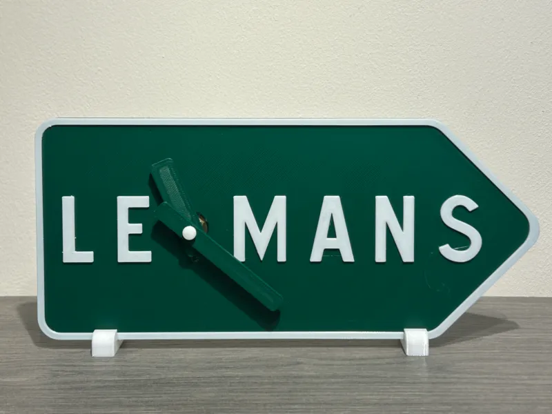 Le Mans Road Sign Clock
