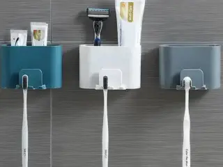 soporte para cepillo de dientes y pasta dental