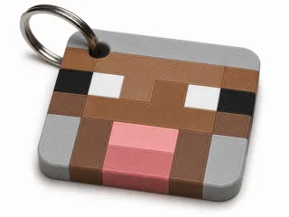 Pixel Sheep Keychain – Minecraft Inspired Multicolor