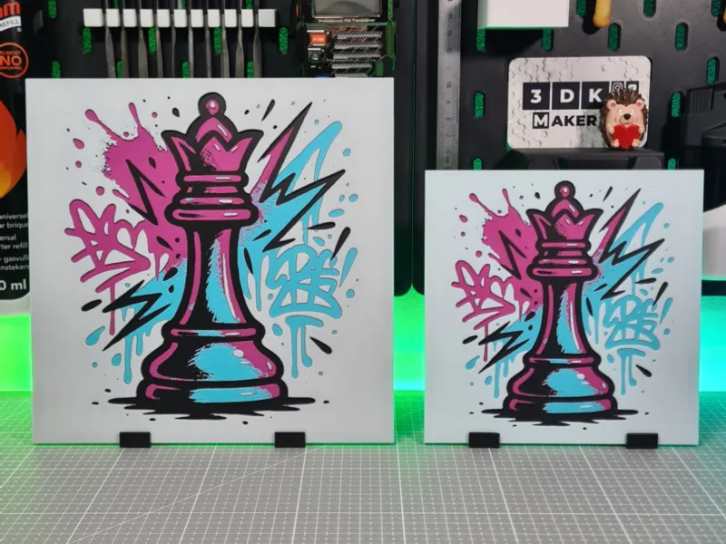Regina Scacchi Arte Graffiti - Hueforge - 4 Colori