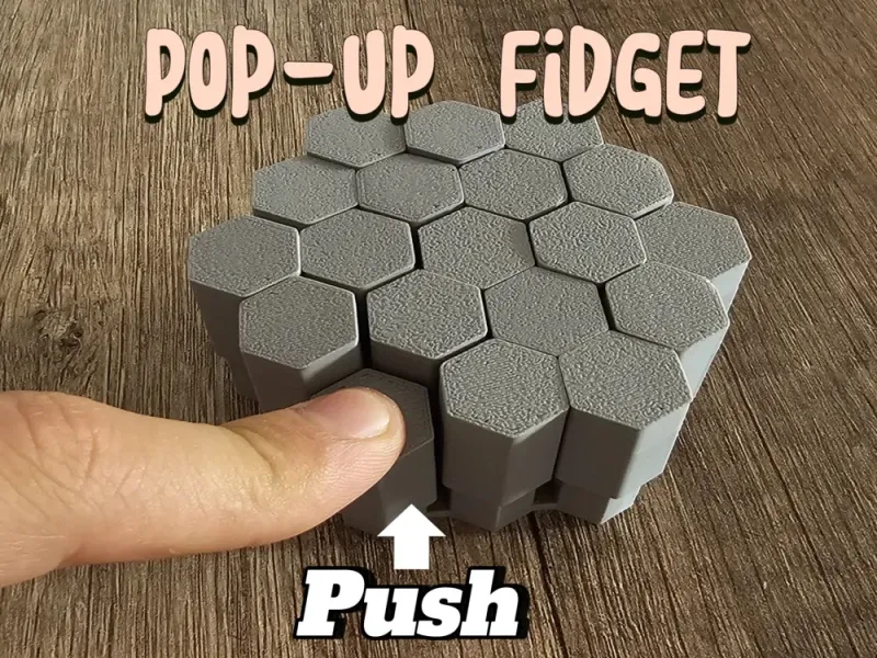 Fidget pop-up hexagonal