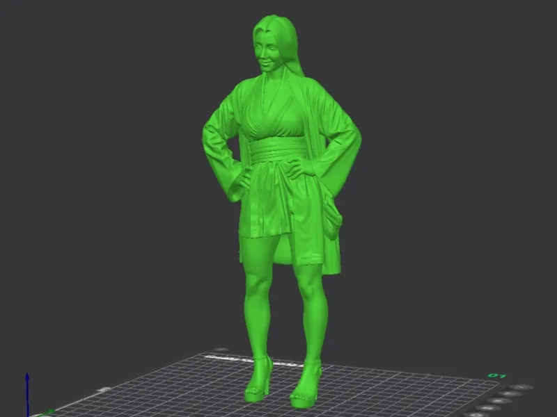 Tsunade 90s Anime Style 3D Model anime figure