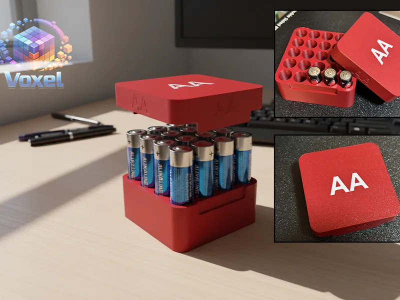AA Battery Box with Lid