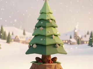 Low Poly Christmas Tree | Holiday Decor