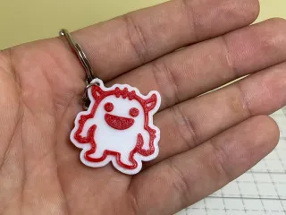 cute 2D monster keychain