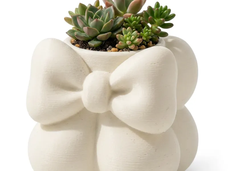 Bow Planter | Cute Succulent Pot | 3D Print Decor