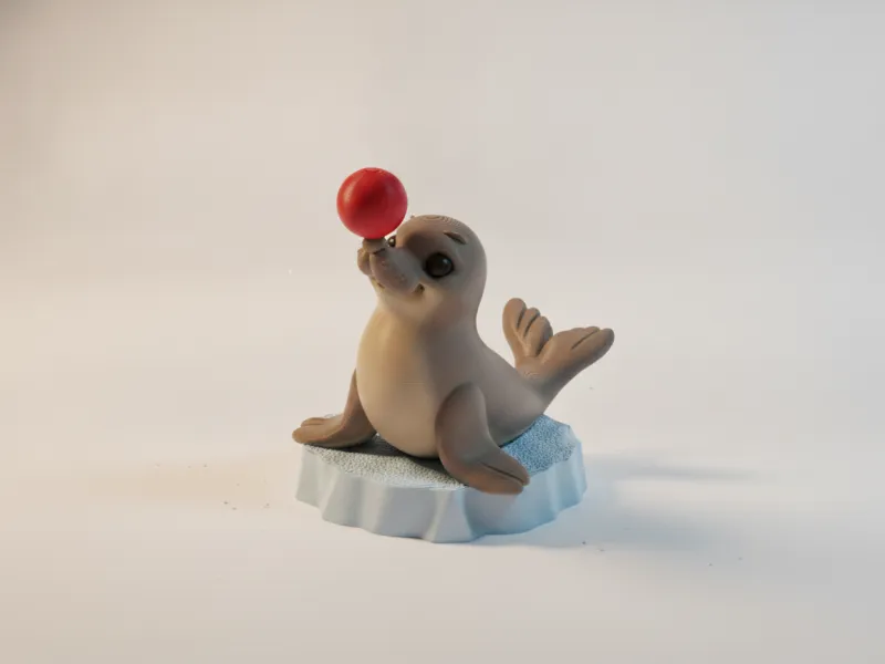 Adorable foca con pelota