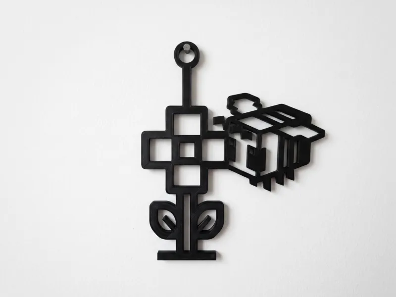 Minecraft Bee and Flower Wall Art - Gamer Decor