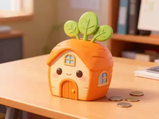 Carrot-Shaped House Piggy Bank