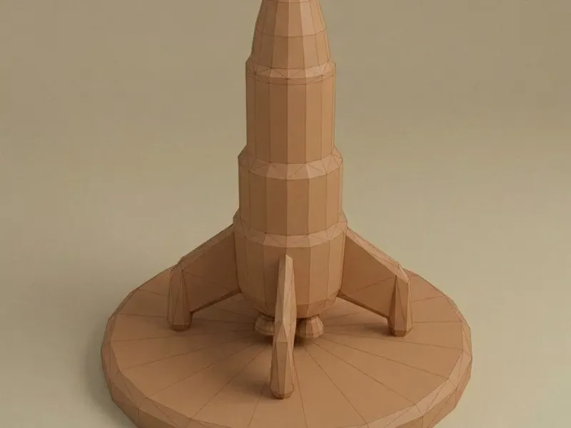 Low Poly Toy Rocket