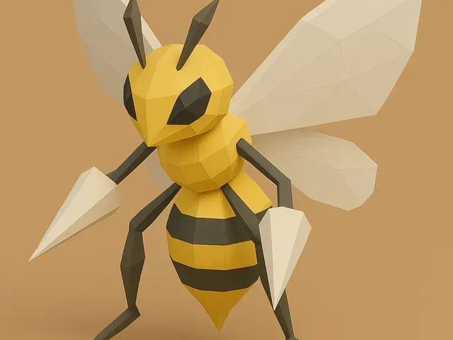 #015 Beedrill – Low Poly Pokémon