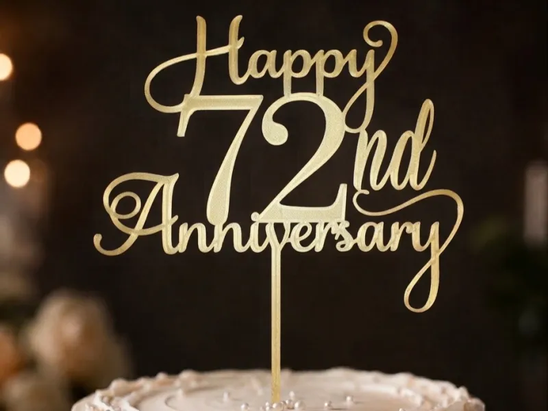 72nd Anniversary Cake Topper