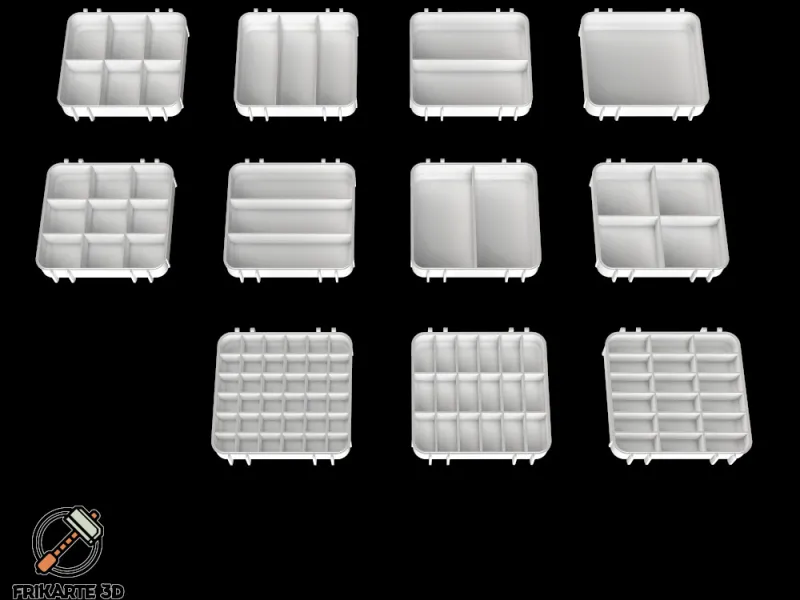 Pack of Tool Box Bases with Compartments