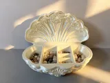 Pearl White Rococo Shell Multi-Compartment Storage Box-0
