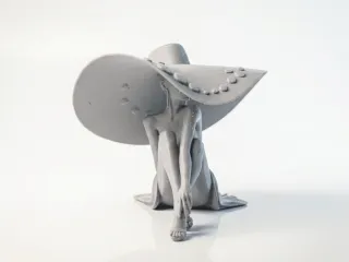 Sunhat Lady Figurine Female Art 3D Printable