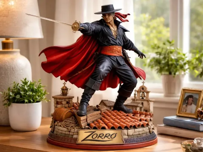 نموذج Zorro STL ثلاثي الأبعاد | تمثال بطل سيّاف للطباعة ثلاثية الأبعاد