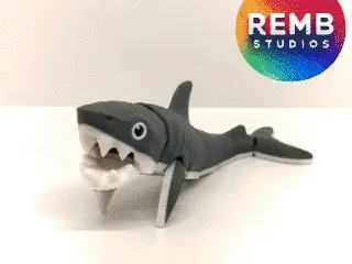 Flexi Great White Shark | Print in Place | NO Support
