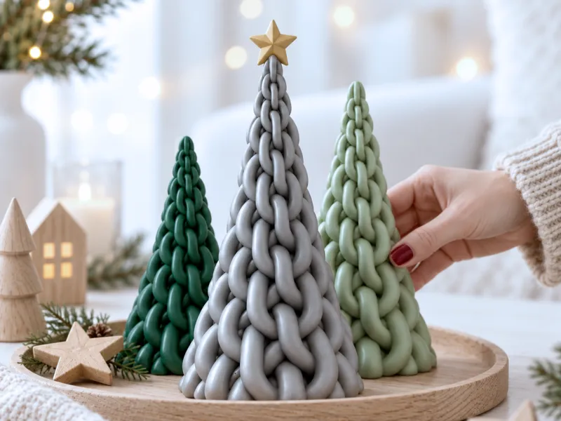 編み込みクリスマスツリースタチュー