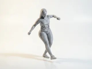 Football Lady Dynamic Sports Figurine 3D Printable