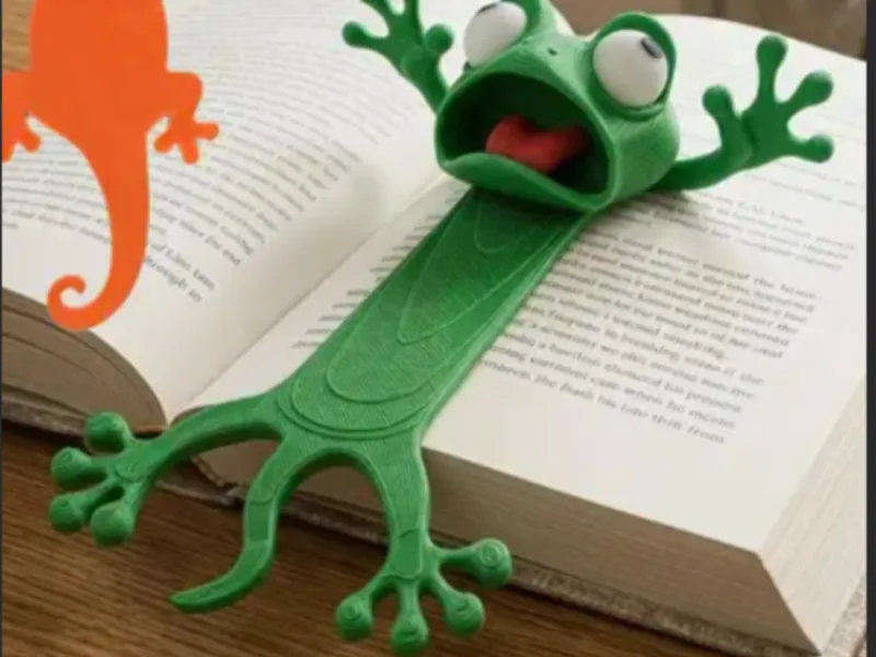Marcapáginas de lagarto de dibujos animados estilizado