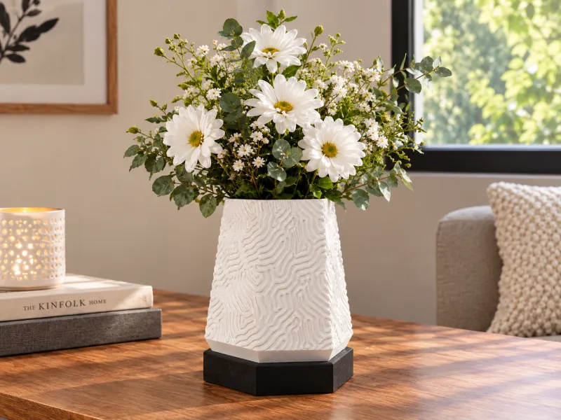 Vase pot de fleurs moderne minimaliste texturé