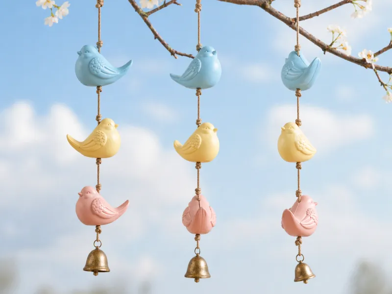Hanging Bird Ornament | Minimal Door Decor Accent
