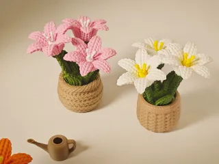 针织百合花、马蹄莲摆件｜螺纹组装｜免支撑易打印