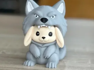 Bunny in a wolf costume