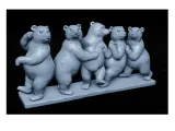Dancing Bears Decorative 3D Model-0