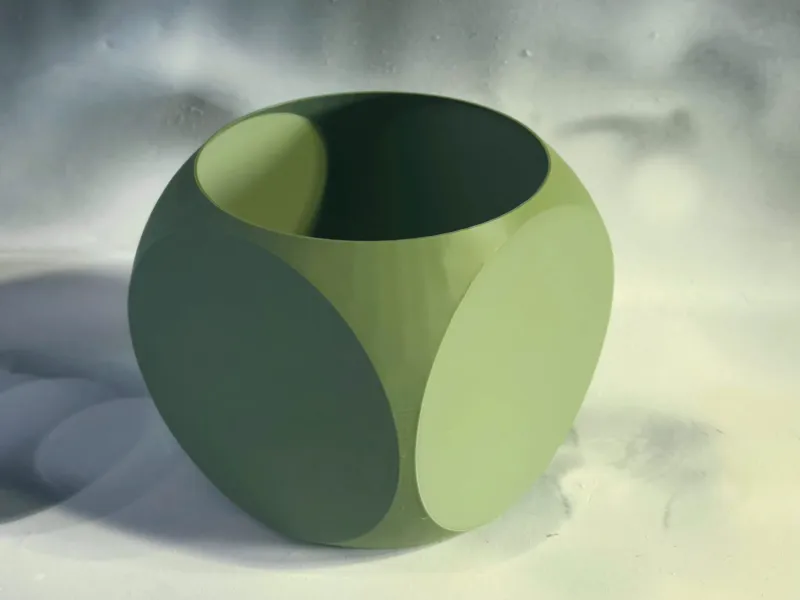 Modern Rounded Cube Planter / Minimalist Geometric Pot