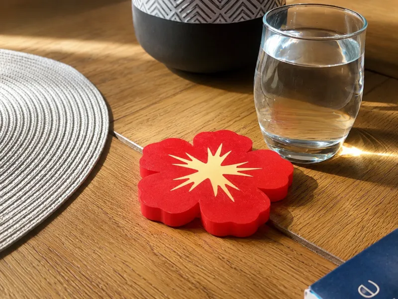 Sous-verre fleur d'hibiscus - support verre