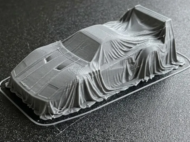 カバー付きスーパーカー彫刻 – ドレープスポーツカーデコレーション STL