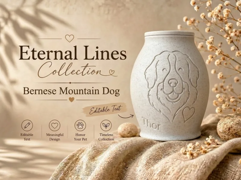 Eternal Lines Urn – Bernese Mountain Dog