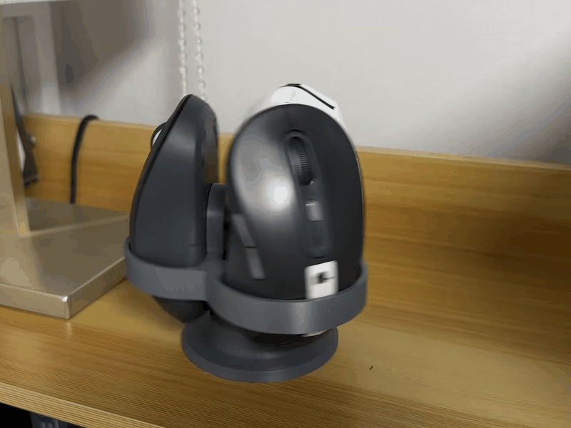 360° Rotating Triple Mouse Stand | 608ZZ Bearing