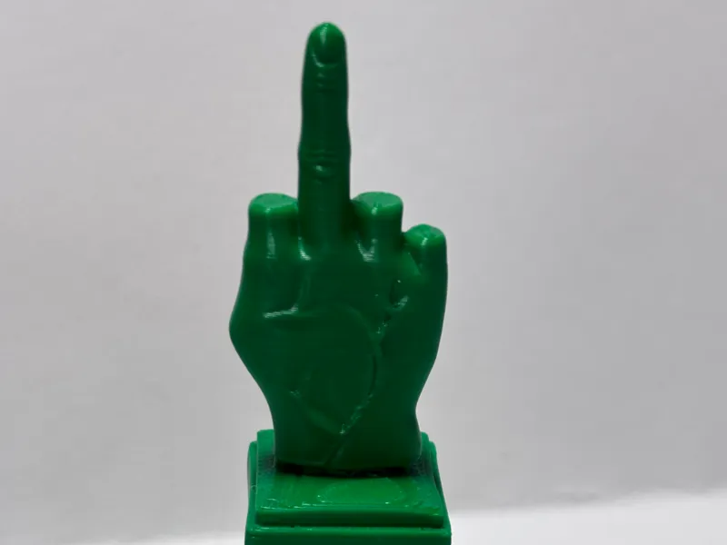 Rude middle finger sculpture
