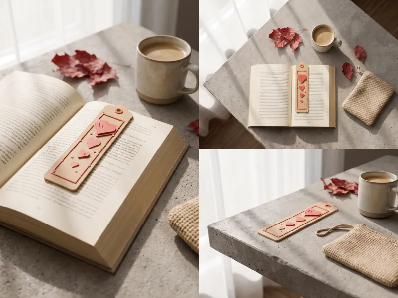 Romance Bookmark - Hearts Cascade