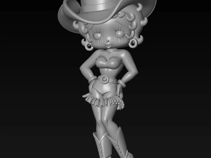 Cowgirl Betty Boop Style 3D STL File for 3D Printing