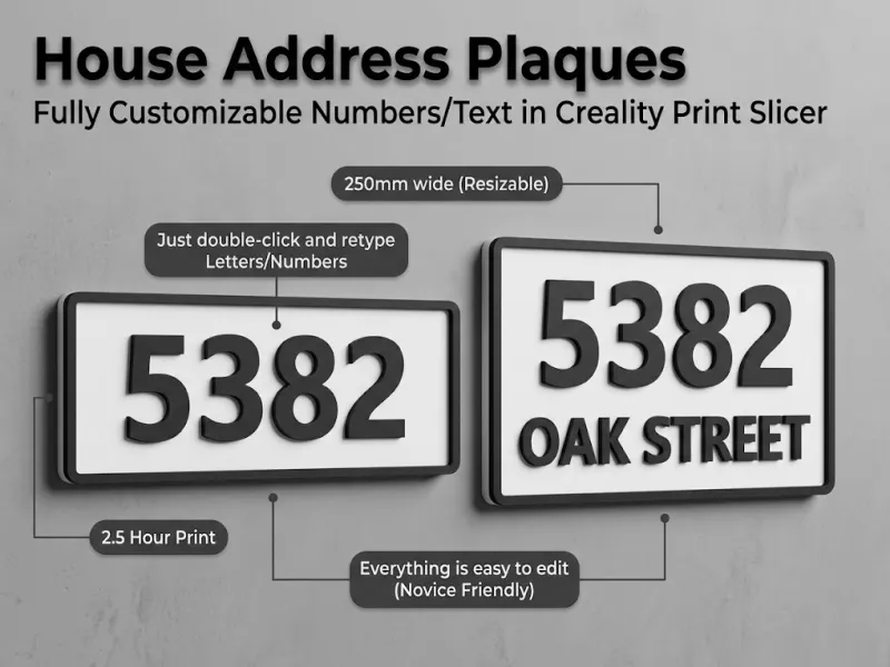 House Address Plaque 2: Retype in Creality Print Slicer