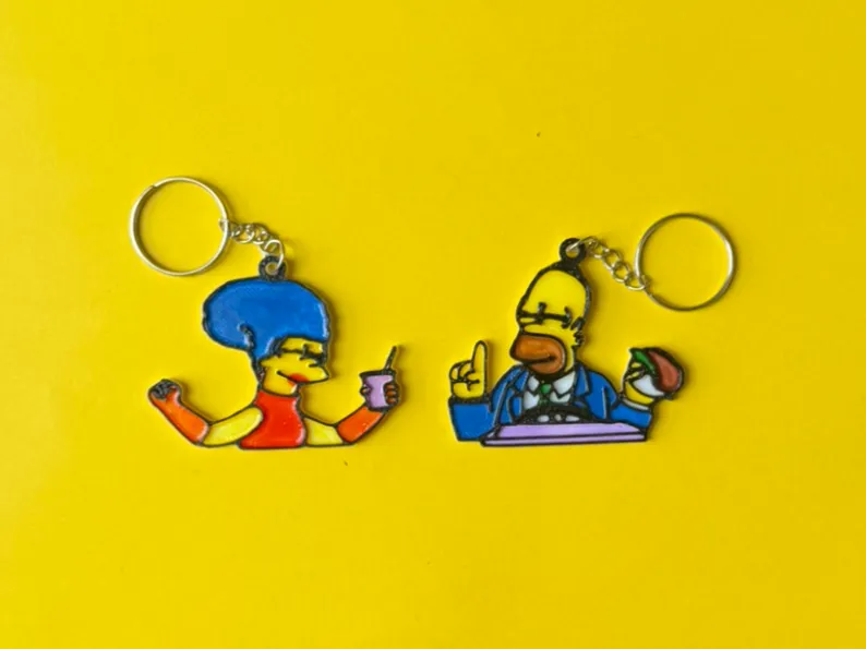 KEYCHAIN HOMER MARGE VALENTINE DAY LOVE LLAVERO SIMPSONS