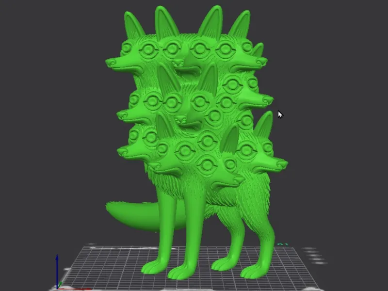 Multi-Headed Fox Surreal Art 3D Model surreal  multi-headed