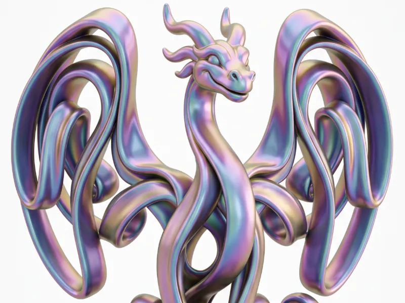 Iridescent Silk Dragon — Majestic 3D Printable Miniature