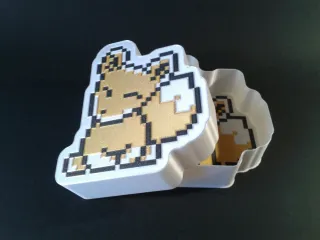 Fox 0, multicolor pixel art nestable box (S)