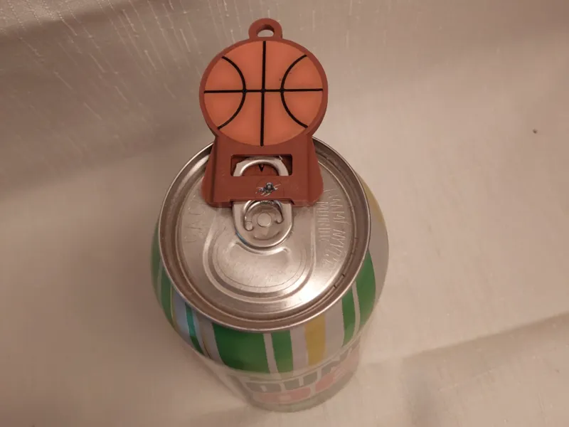 Keychain soda can opener basketball